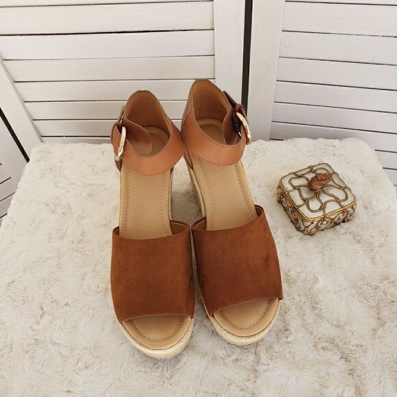 Nine West Adell Wedge Sandal Heels Size 10 - Picture 2 of 11